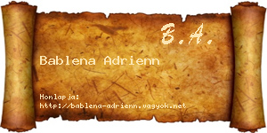 Bablena Adrienn névjegykártya
